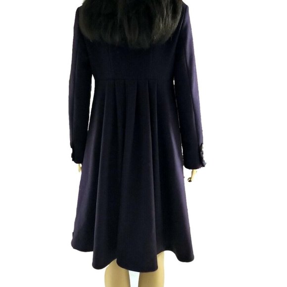 Salvatore Ferragamo Royal Plum Principessa Peacoat Swing Coat - Picture 12 of 14